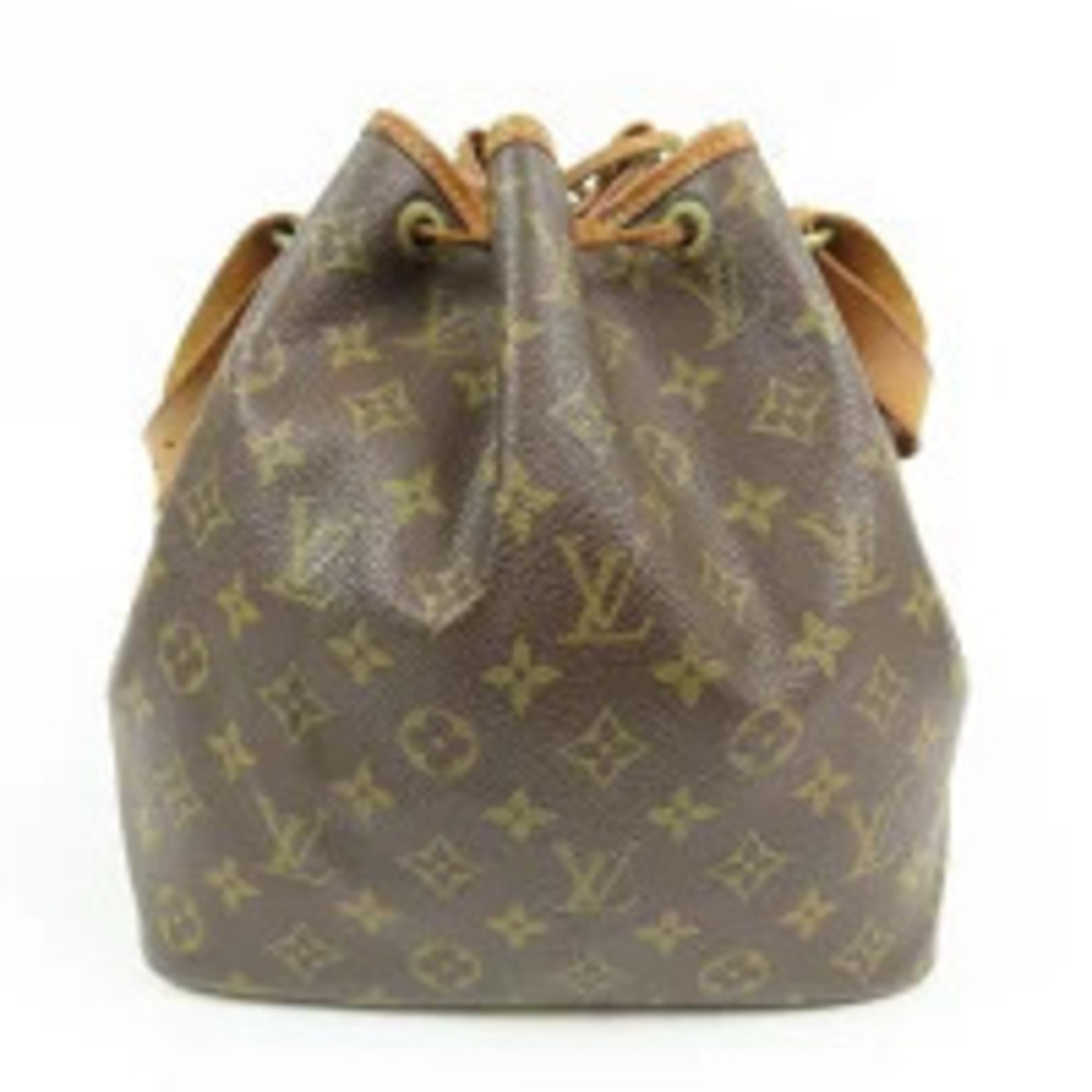 Louis Vuitton Bag Brown Shoulder Monogram Leather Drawstring Brown
